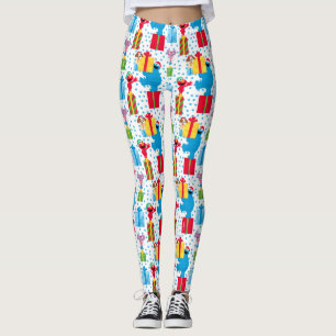 Sesame Street Christmas Presents Pattern Leggings