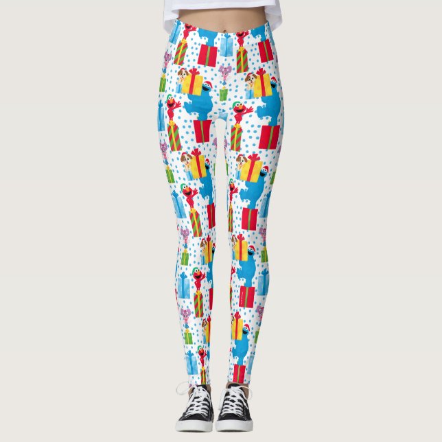 Sesame Street Christmas Presents Pattern Leggings (Front)