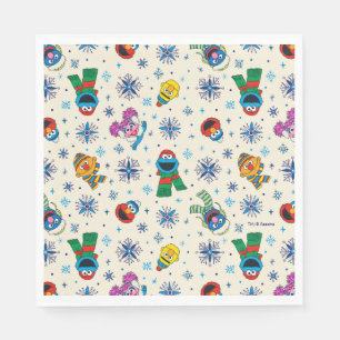 Sesame Street Christmas Snowflake Pattern Napkin
