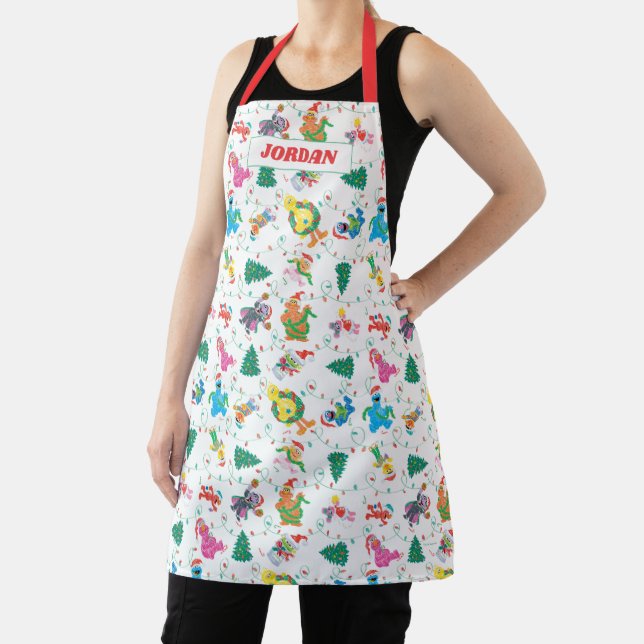 Sesame Street Christmas Tree Pattern Apron (Insitu)