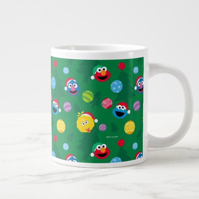 Sesame Street Christmas Tree Pattern Large Coffee Mug (Right)