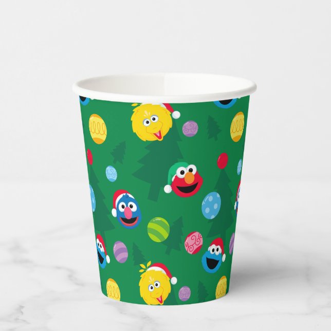Sesame Street Christmas Tree Pattern Paper Cups (Left)