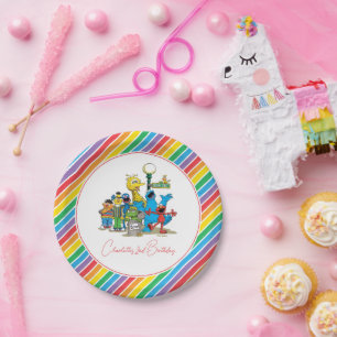 Sesame Street Colorful Rainbow Birthday Paper Plate