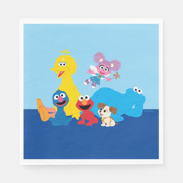 Sesame Street | Colourful Sesame Street Pals Napkin (Front)