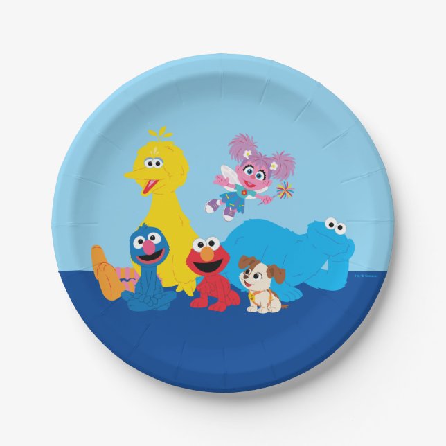 Sesame Street | Colourful Sesame Street Pals Paper Plate (Front)