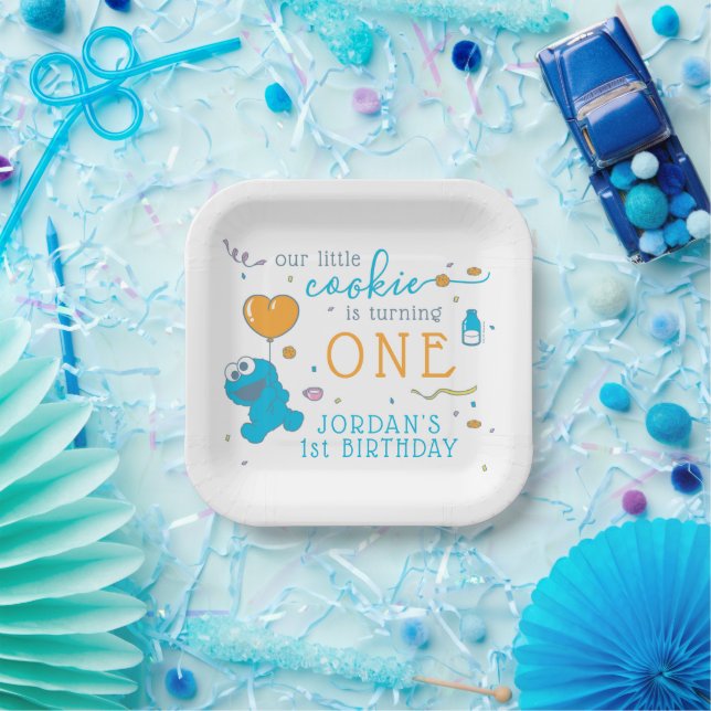Sesame Street | Cookie Monster 1st Birthday Paper Plate (Party)