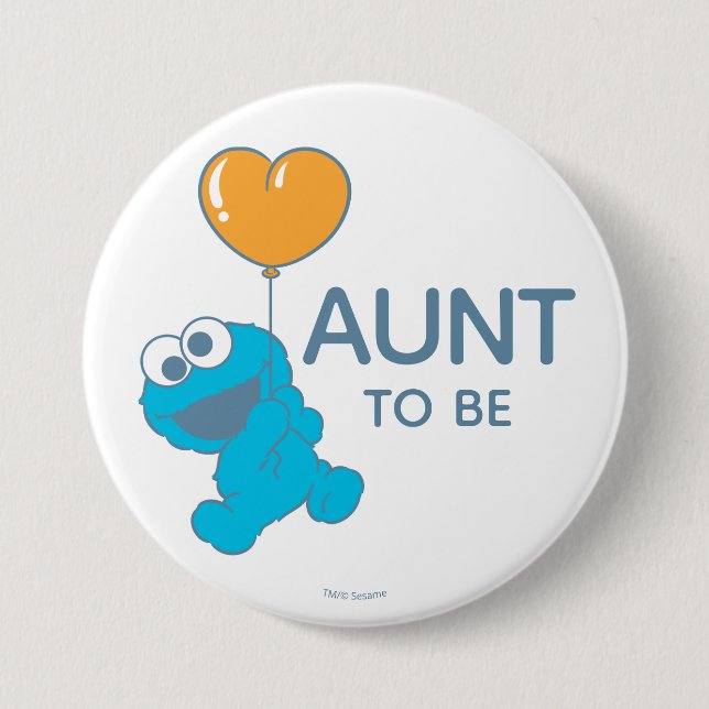 Sesame Street | Cookie Monster Baby Shower Aunt 3 Inch Round Button (Front)