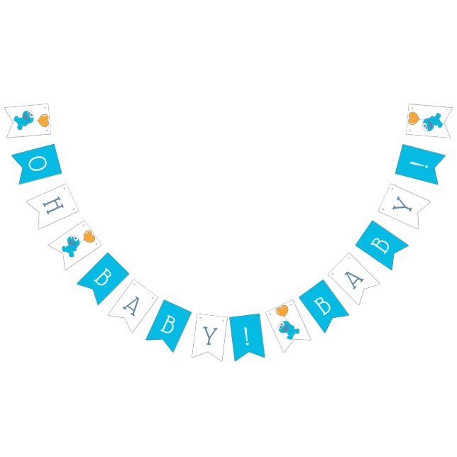 Sesame Street | Cookie Monster Baby Shower Bunting Flags (All)