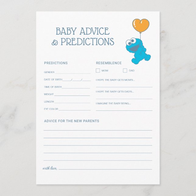 Sesame Street | Cookie Monster Baby Shower Card (Front)