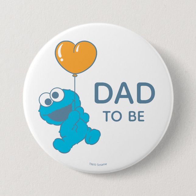 Sesame Street | Cookie Monster Baby Shower Dad 3 Inch Round Button (Front)