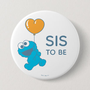 Sesame Street Cookie Monster Baby Shower Sister 3 Inch Round Button