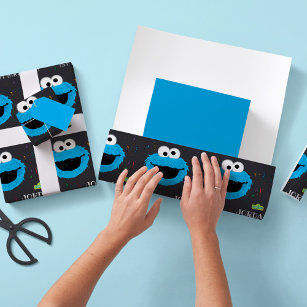Sesame Street   Cookie Monster Birthday Chalkboard Wrapping Paper