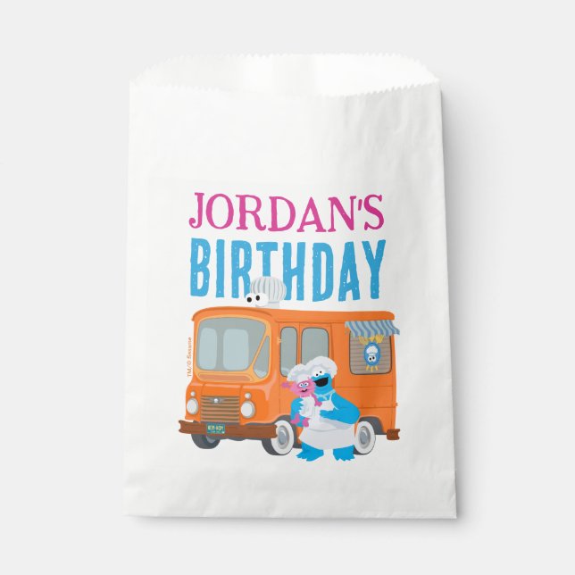 Sesame Street Cookie Monster Food Truck Birthday Favour Bag (Front)