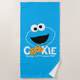 Sesame Street   Cookie Monster Loving Cookies Beach Towel