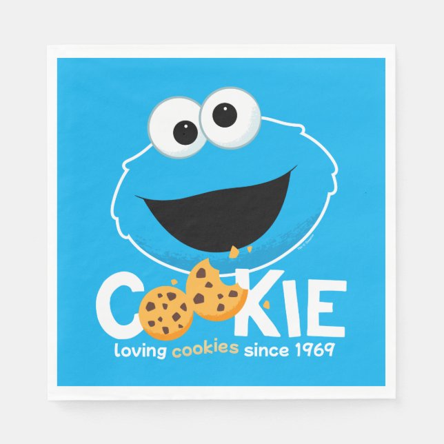 Sesame Street | Cookie Monster Loving Cookies Napkin (Front)