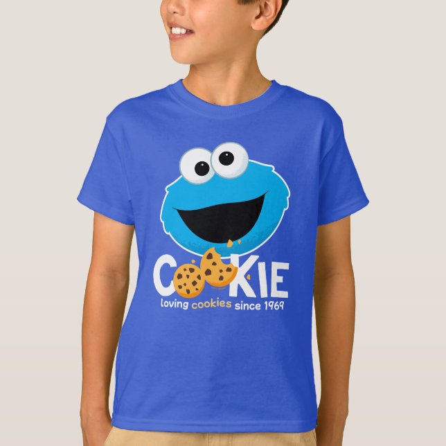 Sesame Street | Cookie Monster Loving Cookies T-Shirt (Front)