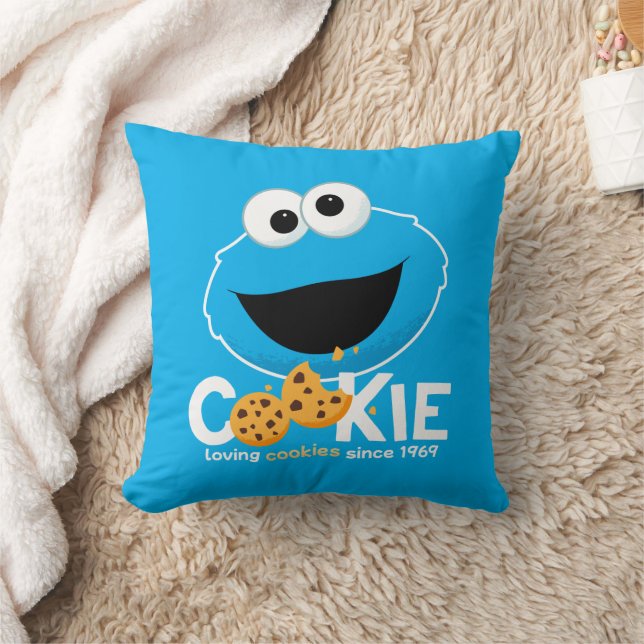 Sesame Street | Cookie Monster Loving Cookies Throw Pillow (Blanket)