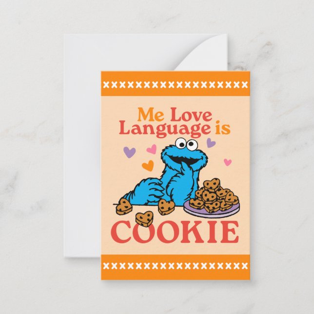 Sesame Street | Cookie Monster Me Love Language Card (Front)