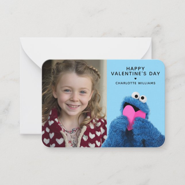 Sesame Street | Cookie Monster Photo Valentine Card (Front)