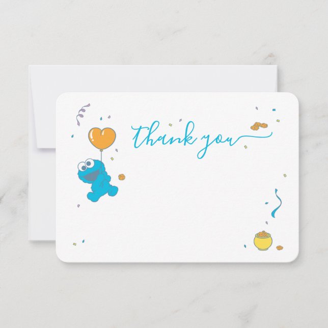 Sesame Street | Cookie Monster Thank You Invitation (Front)