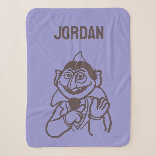 Sesame Street | Count von Count | Add Your Name Sherpa Blanket (Front)