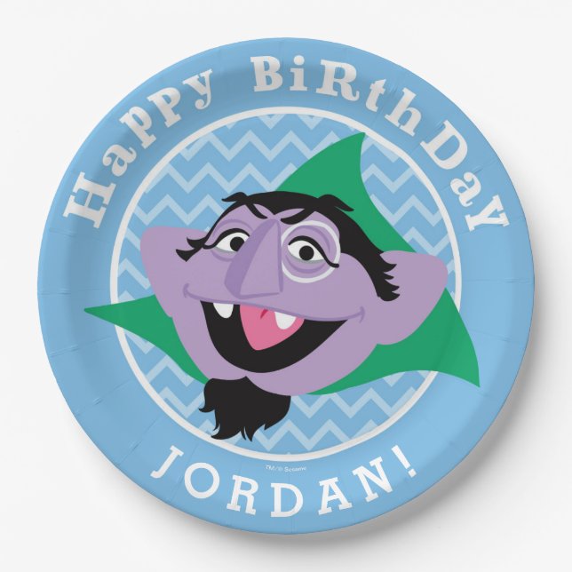 Sesame Street | Count von Count Birthday Paper Plate (Front)