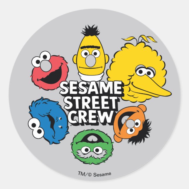Sesame Street Crew Classic Round Sticker (Front)