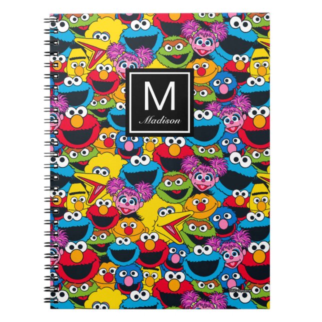 Sesame Street Crew Pattern | Add Your Name Notebook (Front)