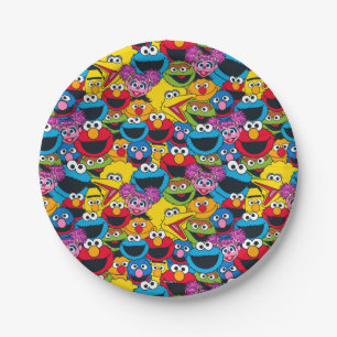 Sesame Street Crew Pattern Paper Plate