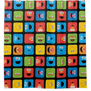 Sesame Street Cubed Faces Pattern