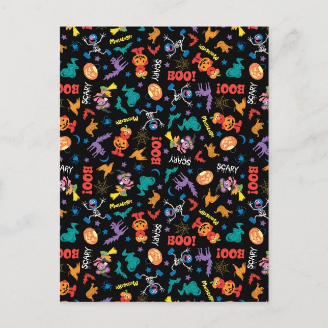 Sesame Street | Cute Halloween Pattern Postcard (Front)