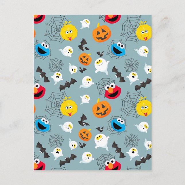 Sesame Street Cute Halloween Pattern Postcard (Front)
