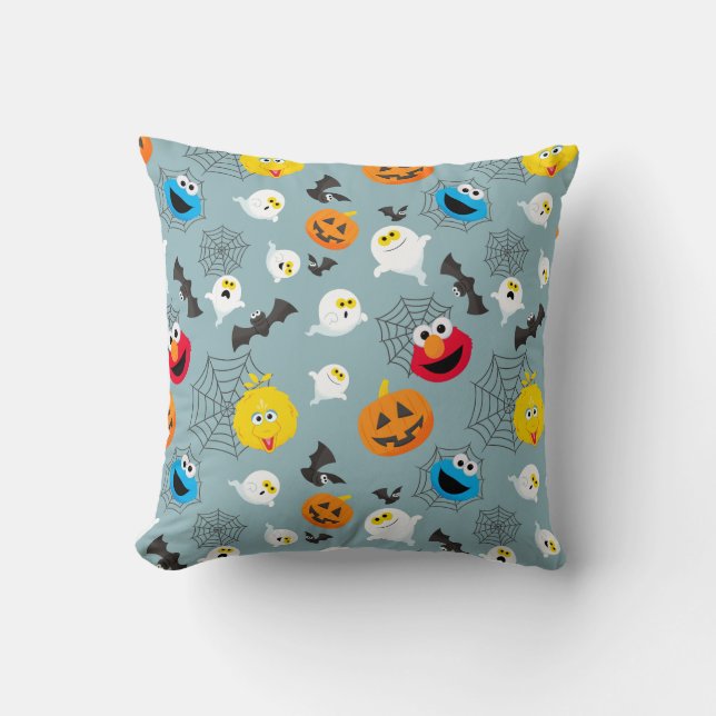 Sesame Street Cute Halloween Pattern Throw Pillow (Front)