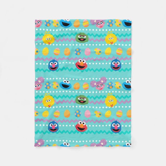 Sesame Street Easter Egg Pattern Fleece Blanket (Front)