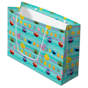Sesame Street Easter Egg Pattern Large Gift Bag