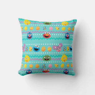 Sesame Street Easter Egg Pattern Throw Pillow