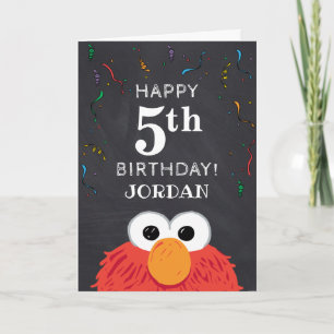 Sesame Street   Elmo 5th Birthday Chalkboard Card
