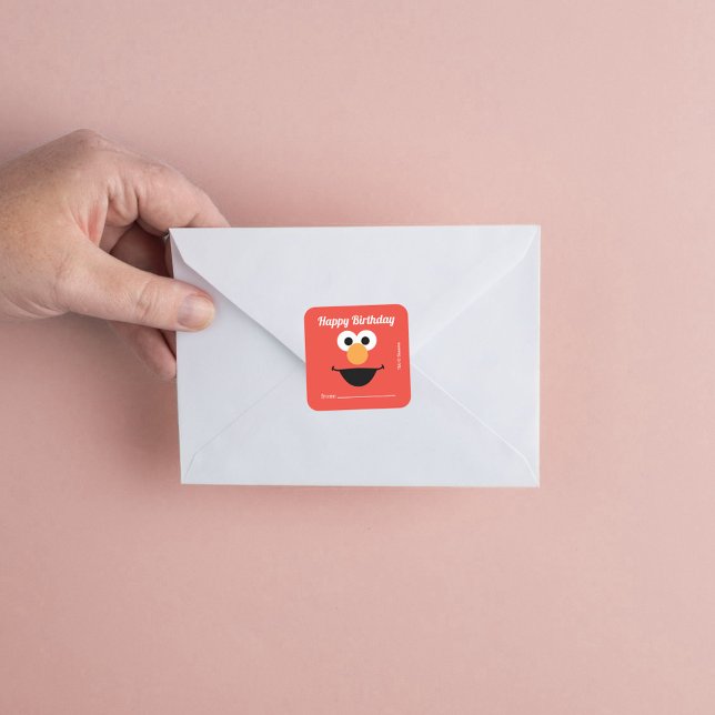 Sesame Street Elmo | A Gift From - Birthday  Square Sticker (Sticker on envelope)