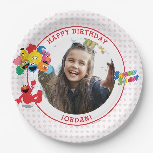 Sesame Street | Elmo and Pals - Birthday Balloons Paper Plate (Front)
