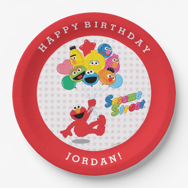 Sesame Street | Elmo and Pals - Birthday Balloons Paper Plate (Front)