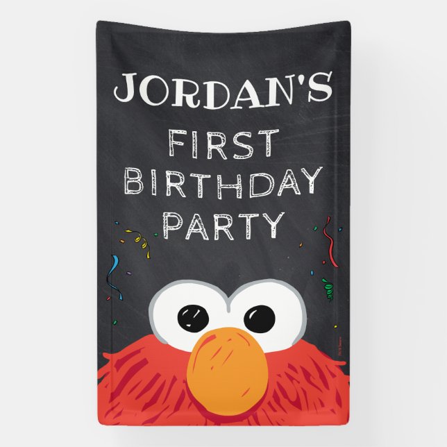Sesame Street | Elmo Birthday Chalkboard Banner (Vertical)