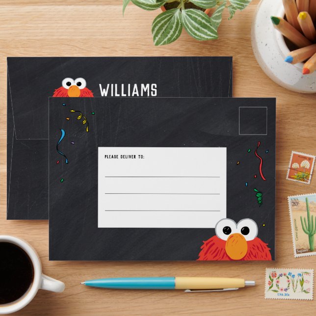 Sesame Street | Elmo Birthday Chalkboard Envelope (Desk)