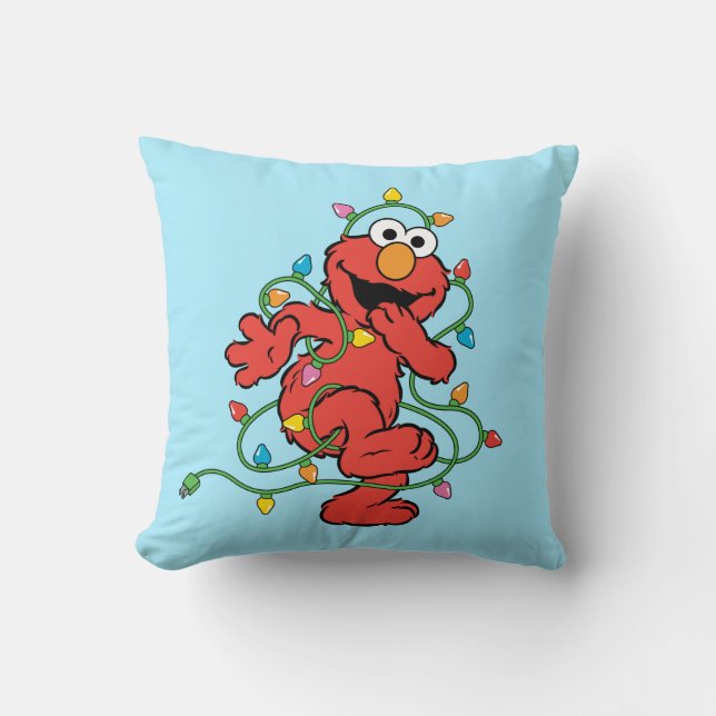 Sesame Street | Elmo Christmas Lights Throw Pillow (Front)