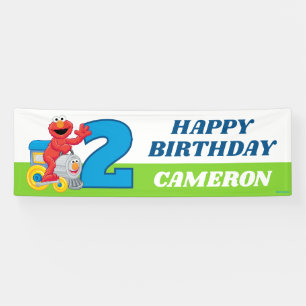Sesame Street Elmo Chugga Chugga Two Two Birthday Banner