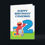 Sesame Street Elmo Chugga Chugga Two Two Birthday Card<br><div class="desc">Choo-choo! Get ready to celebrate because Elmo is pulling into the station for a very special birthday! This high-energy Sesame Street card is the ultimate way to kick off your little one's big day. Featuring everyone’s favourite red monster waving from a colourful steam engine, it’s designed to bring an instant...</div>