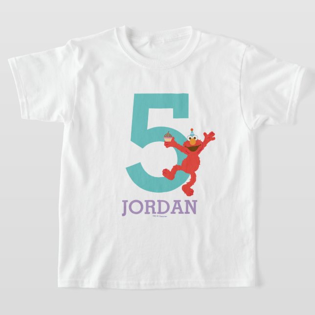 Sesame Street | Elmo - Confetti 5th Birthday  T-Shirt (Laydown)