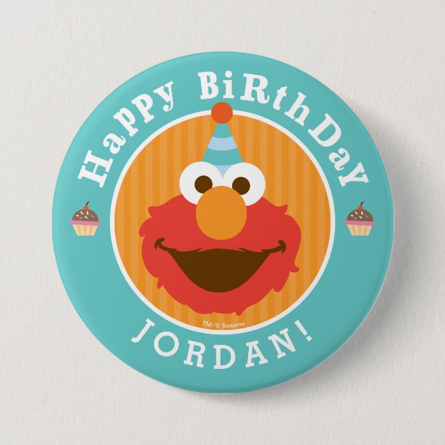 Sesame Street | Elmo - Cupcake & Confetti Birthday 3 Inch Round Button (Front)
