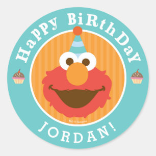 Sesame Street   Elmo - Cupcake & Confetti Birthday Classic Round Sticker