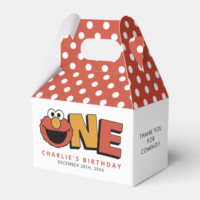 Sesame Street | Elmo - First Birthday Favor Boxes (Front Side)