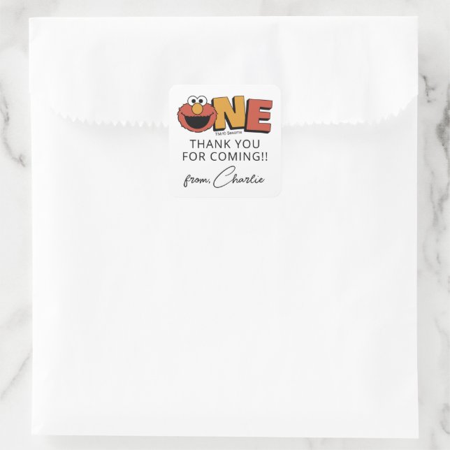 Sesame Street | Elmo - First Birthday Square Stick Sticker (Bag)